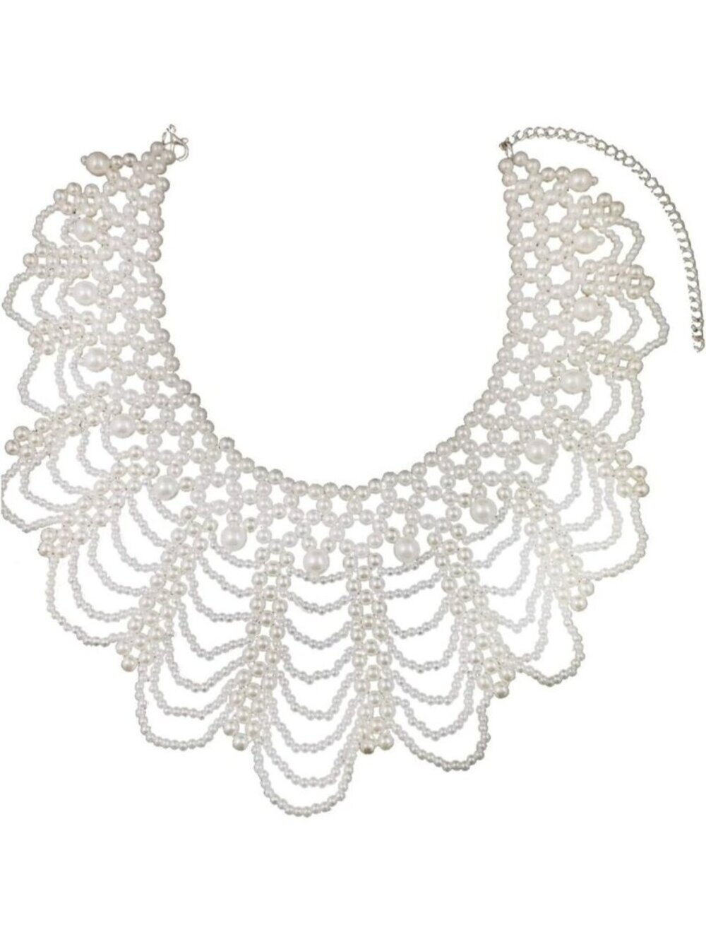 Somimi Dissent Collar Necklace, Detachable Pearl Beaded Choker Feminist Jewelry